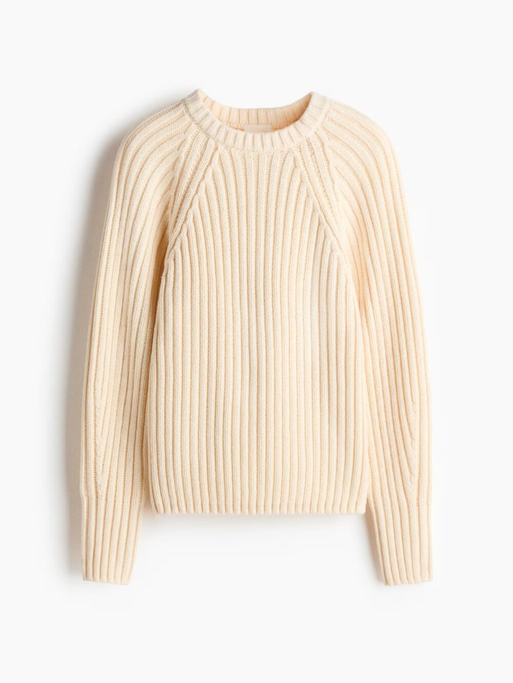 H&M Cream Ribbed Crewneck Sweater XL NWT Quiet Luxury Minimalist Capsule Cozy
